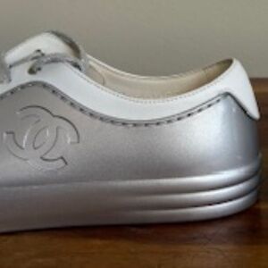 Chanel Silver & White Sneaker